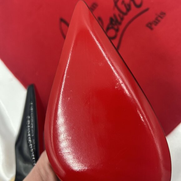 Christian Louboutin Kate Sling Back Patent Calfskin 85mm Red Sole Pumps - Picture 9 of 16